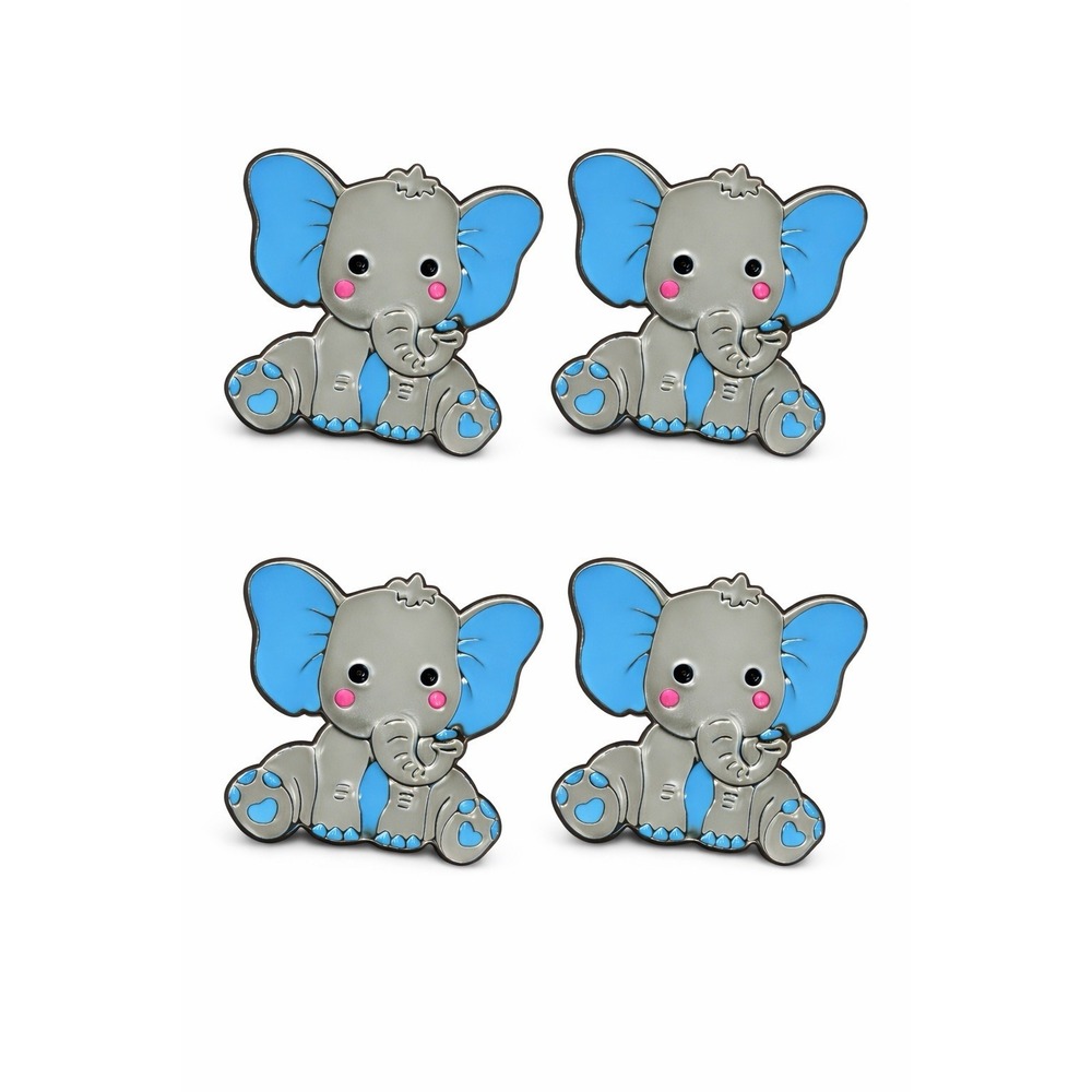 Cute Baby Elephant Lapel Pin Enamel Metal Brooch Backpack Jacket Purse Set of 4